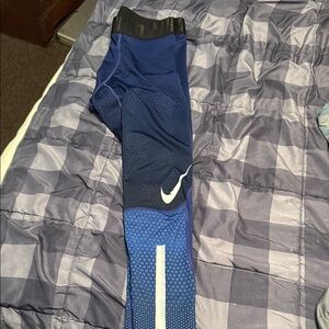 Nike Mens Sz S Pro Hyperwarm Compression Tights Blue